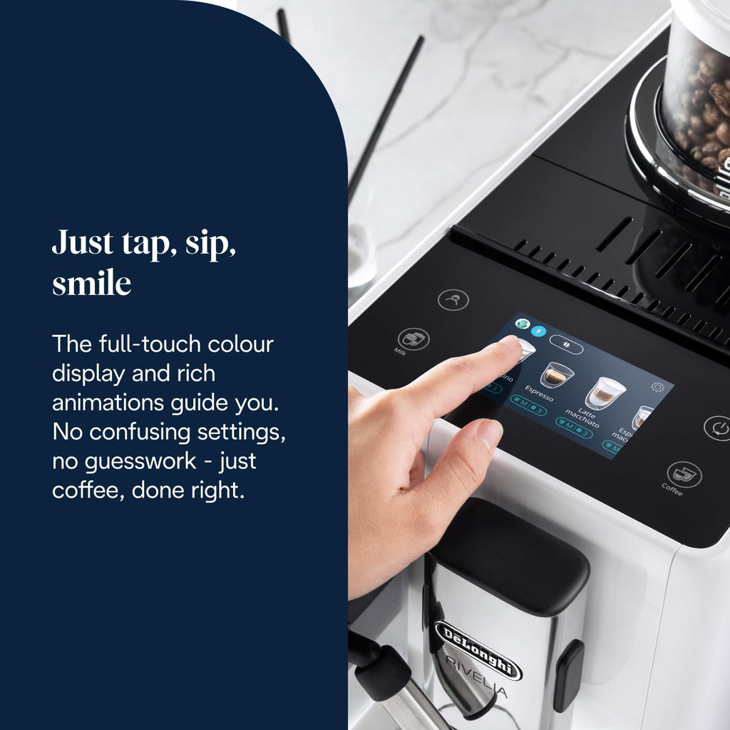 De'Longhi Rivelia - Automatic Coffee Machine 16 One-Touch Drinks White