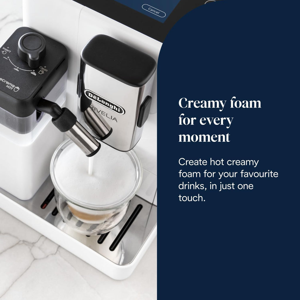 De'Longhi Rivelia - Automatic Coffee Machine 16 One-Touch Drinks White