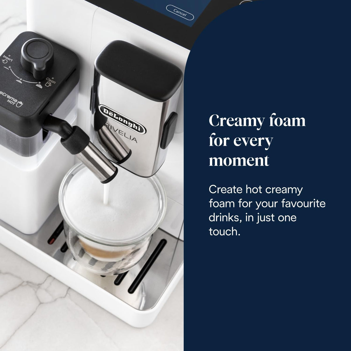 De'Longhi Rivelia - Automatic Coffee Machine 16 One-Touch Drinks White
