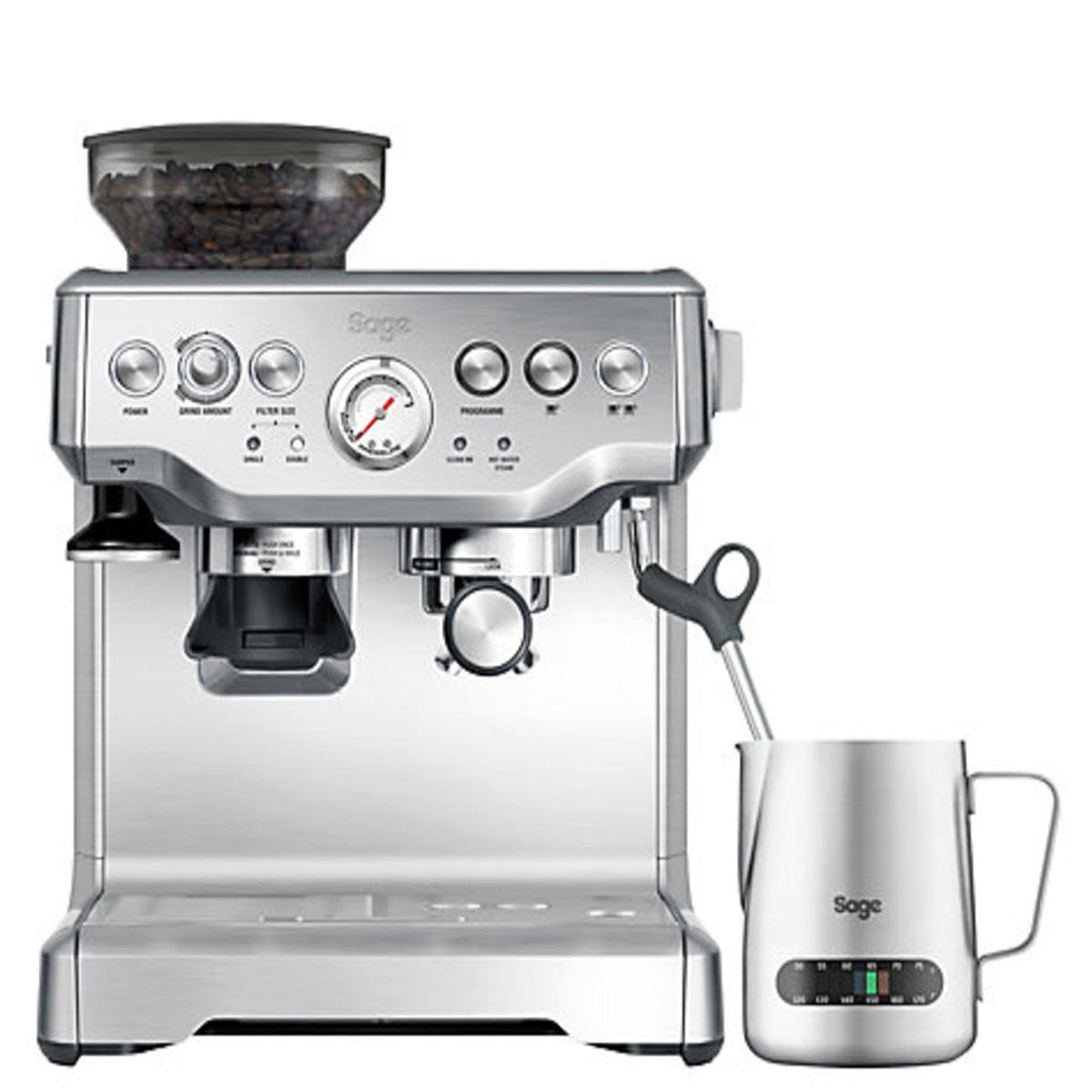 Sage Barista Express Impress, Bean to Cup Machine, Brushed Stainless Steel