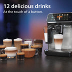 PHILIPS 5500 Series Bean to Cup Coffee Machine, LatteGo, 20 Hot/Iced Drinks