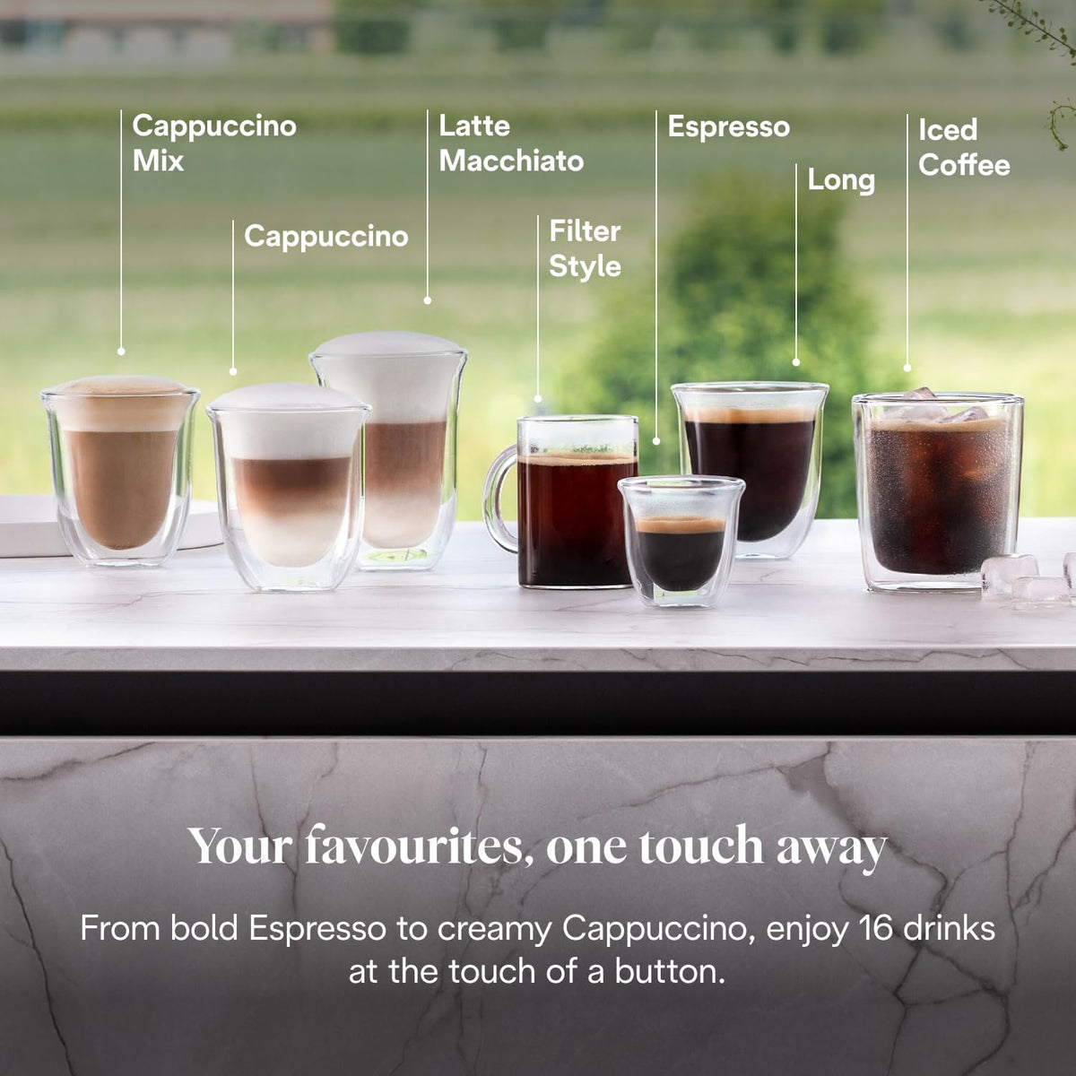 De'Longhi Rivelia - Automatic Coffee Machine 16 One-Touch Drinks White