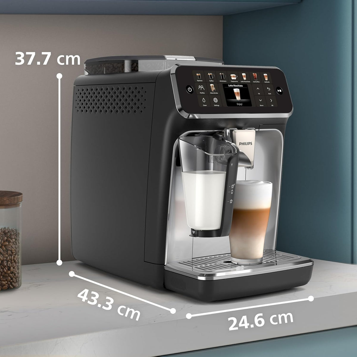 PHILIPS 5500 Series Bean to Cup Coffee Machine, LatteGo, 20 Hot/Iced Drinks